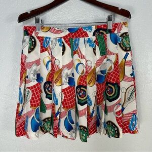 Vintage 80s TAIL Tennis Pickleball Skirt Old Money Print Pleated Size 10